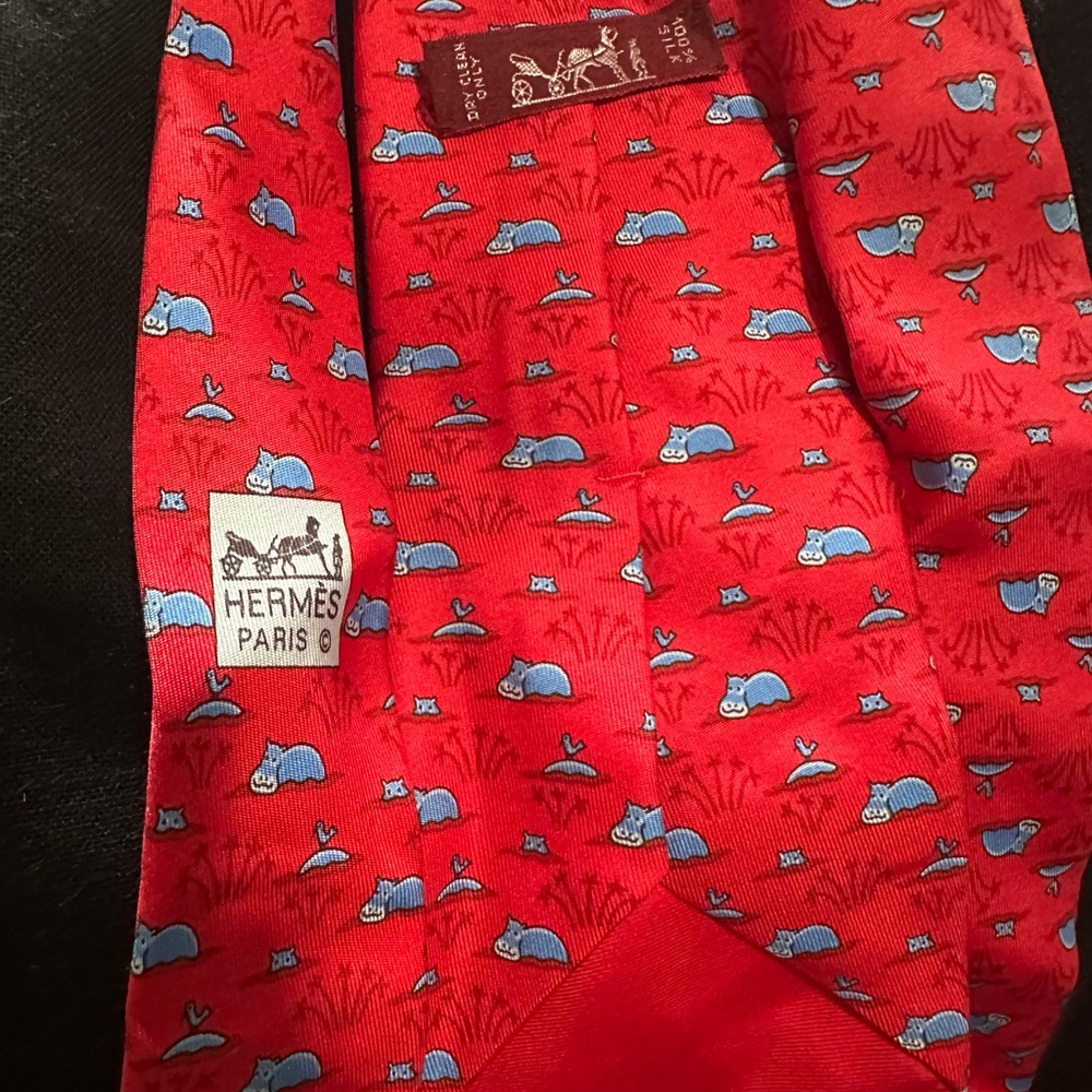 Hermes Red and Blue Men's Tie